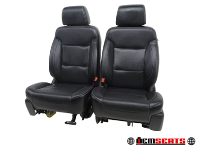 2014 - 2018 GM Silverado & Sierra Seats, Crew Cab Black Leather #323i | Picture # 1 | OEM Seats