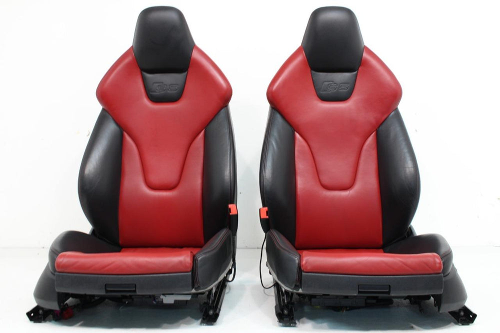 Audi S5 A5 Seats Magna Red Black Front Rear Seat Set Door Panels With 1/4 Trim | Picture # 3 | OEM Seats