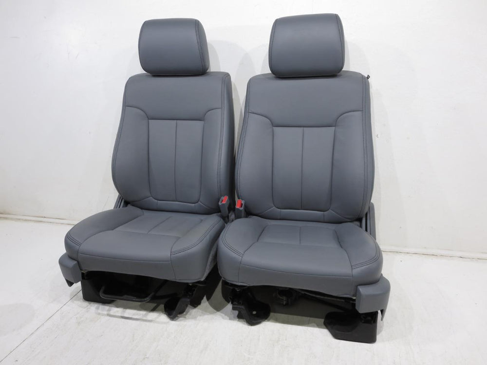 Ford F150 F-150 Oem Grey Leather Seats 2009 2010 2011 2012 2013 2014 | Picture # 15 | OEM Seats