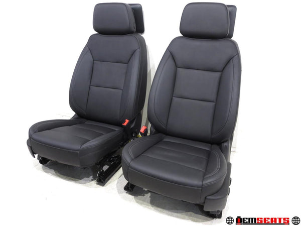 2022 Black Leather Chevy Tahoe Seats 
