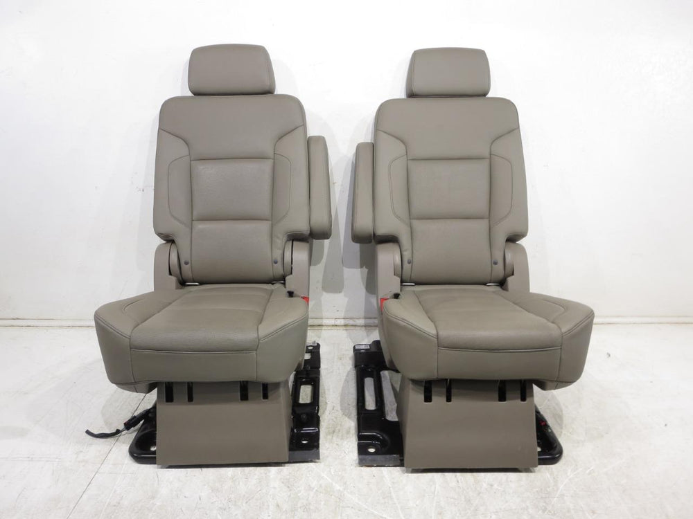 2015 - 2020 Yukon Xl Chevy Suburban Rear Bucket Seats Tan Leather #519i | Picture # 9 | OEM Seats