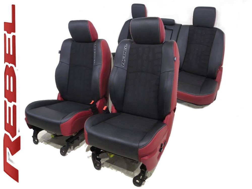 Dodge Ram Rebel Radar Red & Black Powered Oem Front Seats 2009 - 2016 2017 2018 | Picture # 19 | OEM Seats