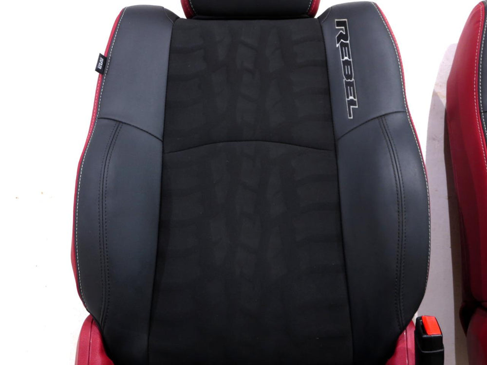Dodge Ram Rebel Radar Red & Black Powered Oem Front Seats 2009 - 2016 2017 2018 | Picture # 9 | OEM Seats