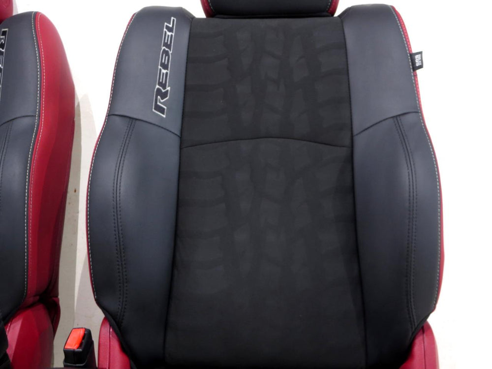 Dodge Ram Rebel Radar Red & Black Powered Oem Front Seats 2009 - 2016 2017 2018 | Picture # 10 | OEM Seats