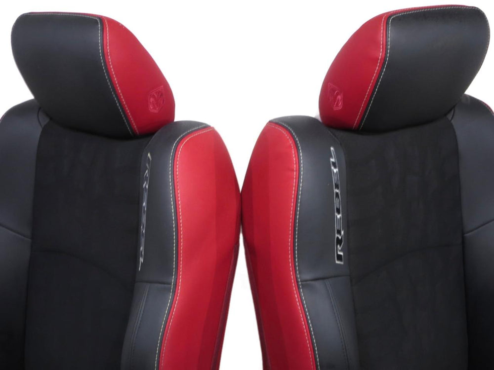 Dodge Ram Rebel Radar Red & Black Powered Oem Front Seats 2009 - 2016 2017 2018 | Picture # 14 | OEM Seats