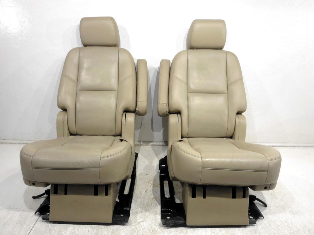 2007 - 2014 Tahoe Yukon Escalade Second Row Rear Bucket Seats, Tan Leather #566i | Picture # 13 | OEM Seats