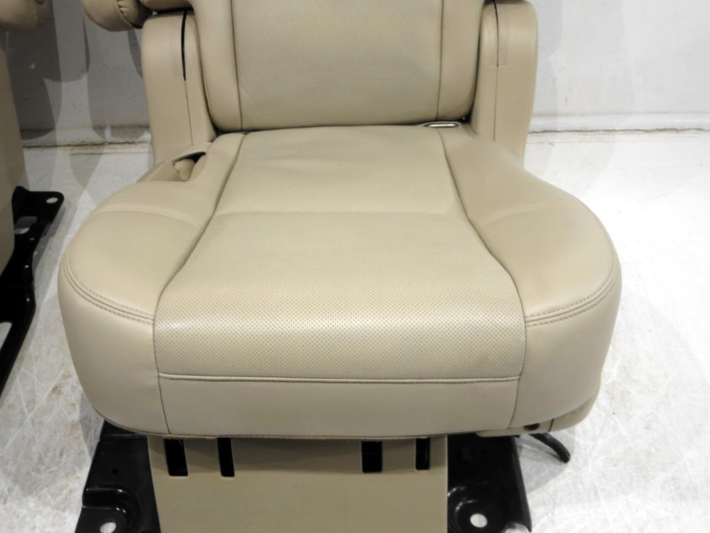 2007 - 2014 Tahoe Yukon Escalade Second Row Rear Bucket Seats, Tan Leather #566i | Picture # 4 | OEM Seats