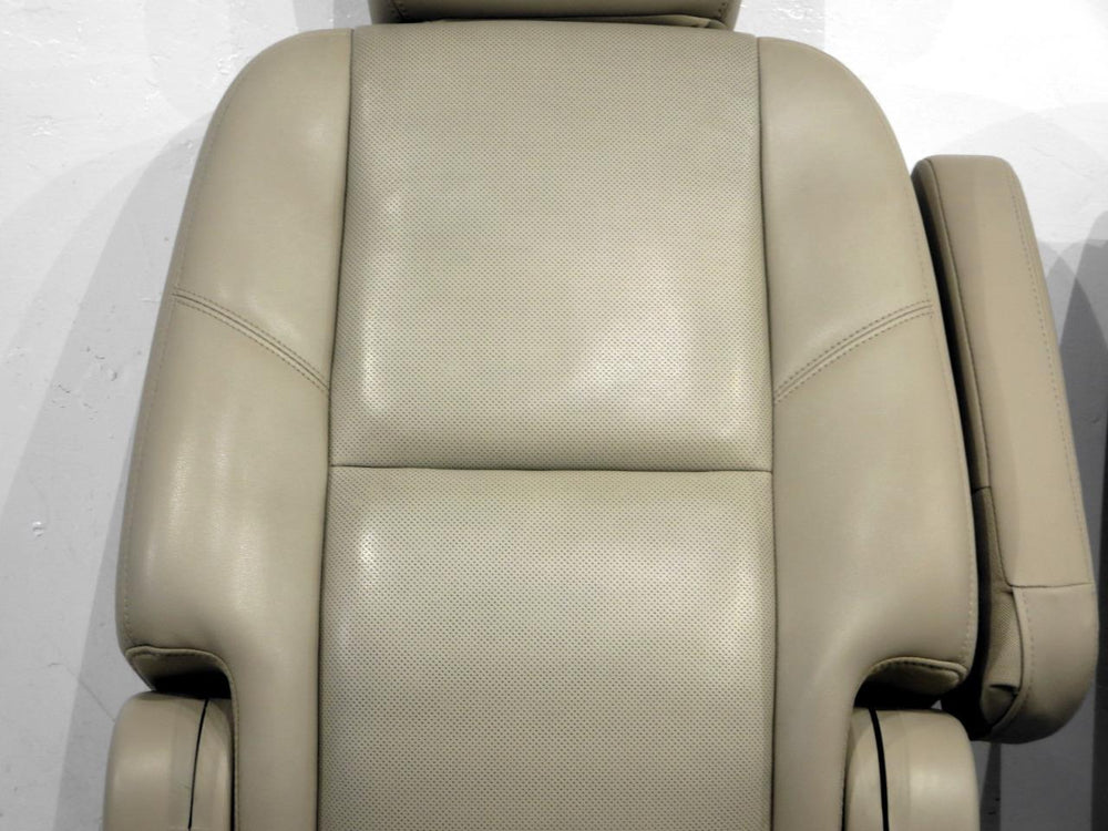 2007 - 2014 Tahoe Yukon Escalade Second Row Rear Bucket Seats, Tan Leather #566i | Picture # 5 | OEM Seats