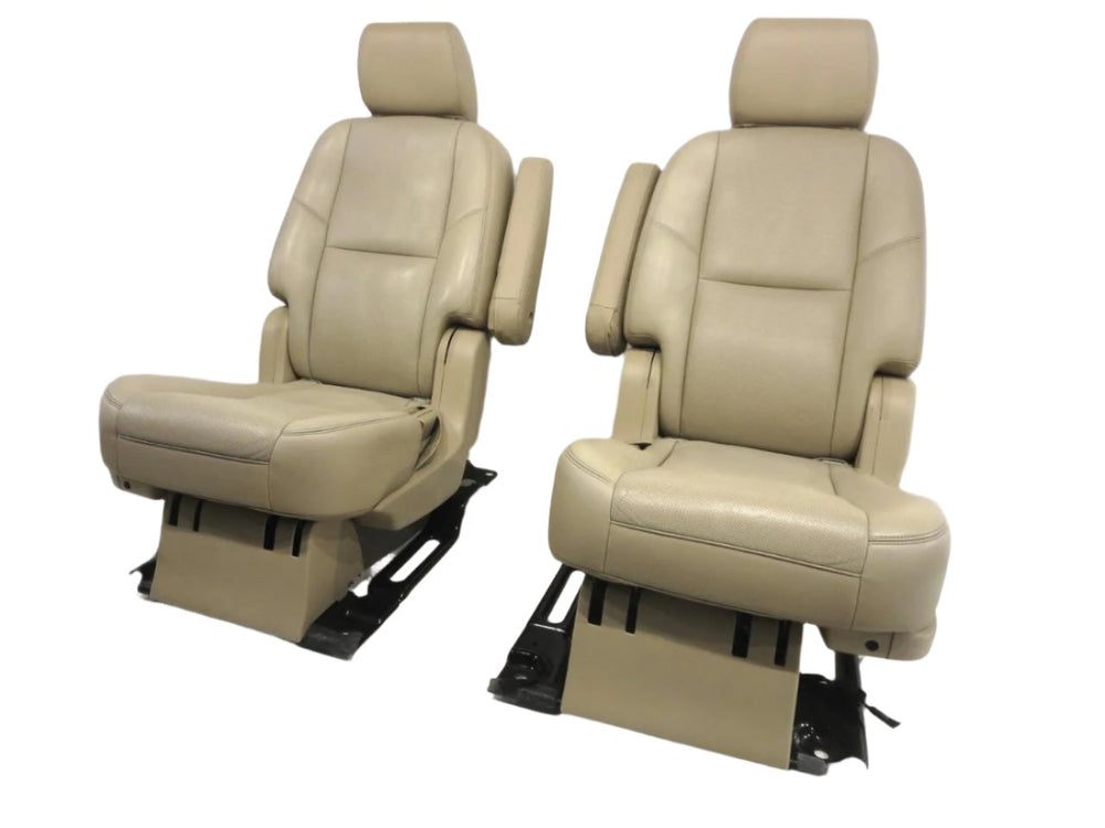 2007 - 2014 Tahoe Yukon Escalade Second Row Bucket Seats, Tan Leather #565r | Picture # 1 | OEM Seats